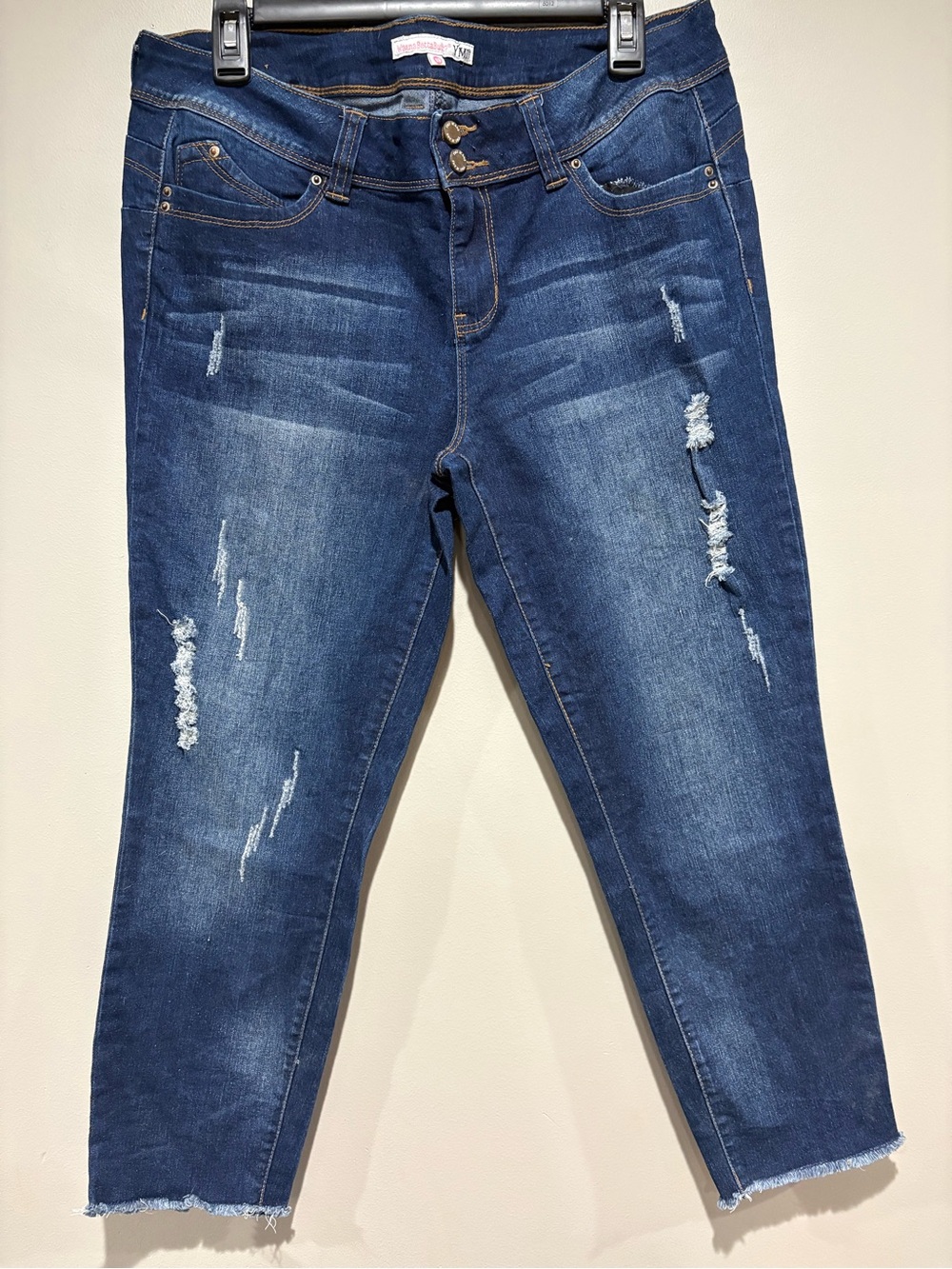 YMI WannaBettaButt Distressed Crop Skinny Jeans 13